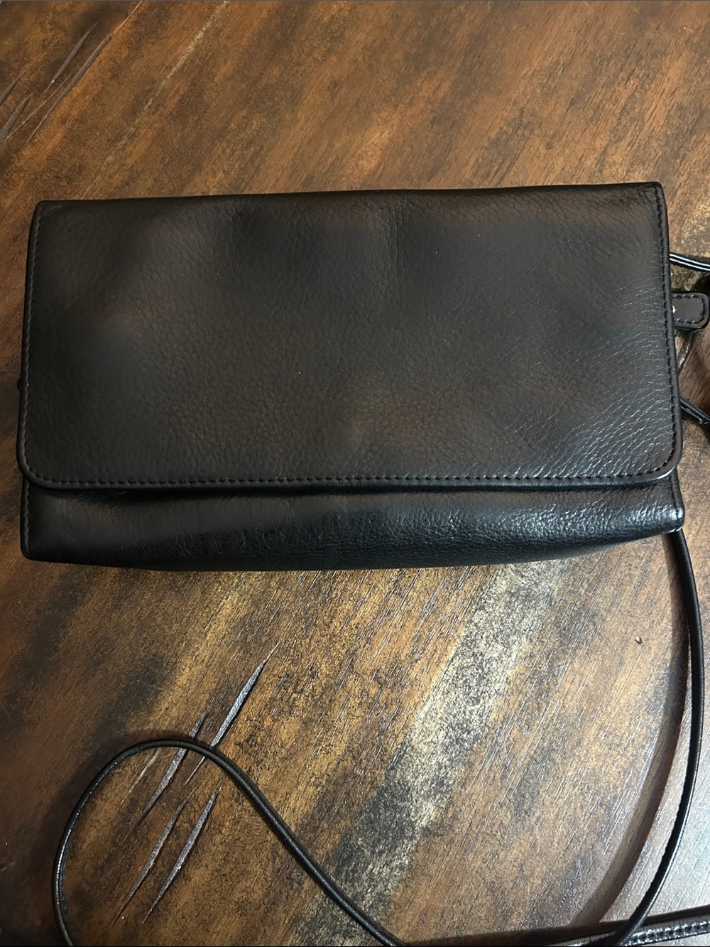 Osgoode Marley Classic Black Leather Crossbody Wallet